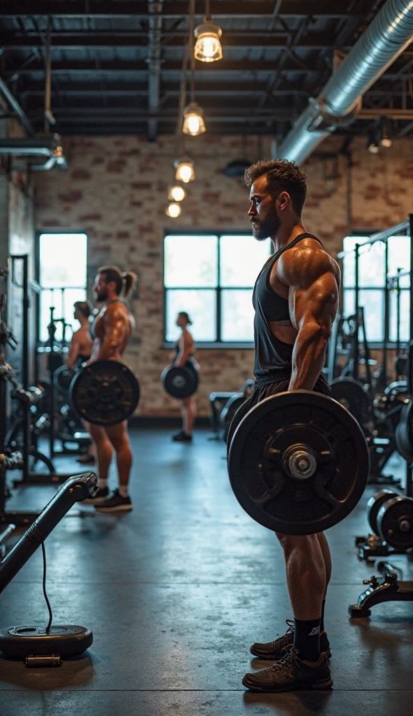 CrossFit gym with neon lights 
