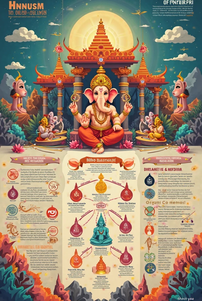 infographic about basic learnings to know Hinduism religion