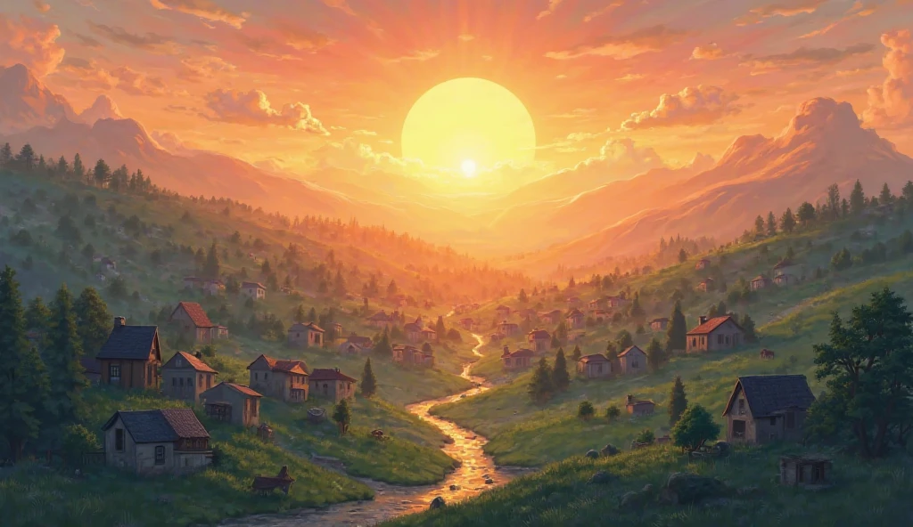 Opening Scene
Background: Calm, inspiring music. A warm sunrise over a peaceful small town.