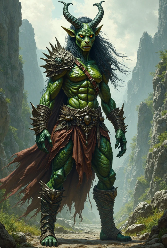 Naked female orc