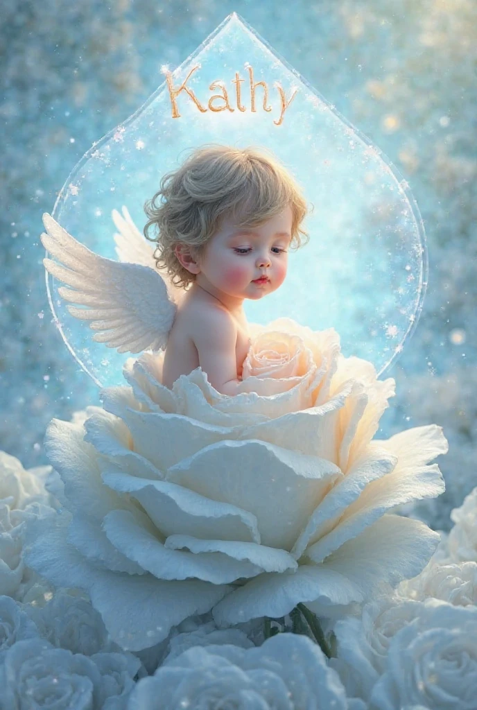 There is a picture of an angel baby floating in a bubble., Digital art inspired by Victor Nizovtsev, Pixiv, Fantasy art, White Cloud Fairylandで, White Cloud Fairyland, Cute and detailed digital art, Beautiful artwork illustration, Digital Art Fantasy, Dreamy Art, Lying in the fairyland of white clouds, Mysterious Bubbles, digital art Fantasy art
