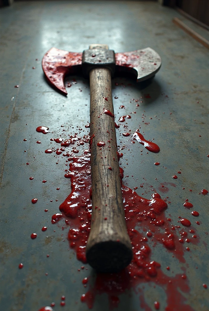 Blood-Stained Axe,bloody ax,terrifying crime scene,Gruesome Weapon,Dark Shadows,Ominous atmosphere,Blood splatter,Evil figure,Terrifying Weapon,Wet Blood,spotted leaves,Spooky sight,mysterious murderer,Creepy Presence,Omens of Darkness,Cold Metal Handle,Murderous Intent,gory details,fractured bone,Violent crime,Mysterious Dark Room,Eerie Silence,Spooky rituals,Dark Secrets,bloody fingerprints,A terrifying sight,Invisible fear,Deathly Silence,scary discovery,ominous whisper,Nightmarish Scene,Blood-Stained Floor,Chilling Aura,Horror movie scene,Spooky atmosphere,Spooky atmosphere,bloody aftermath,Spooky ruins,cursed memories,Bloodbath Massacre,Blood-Soaked Evidence,Sinister Details