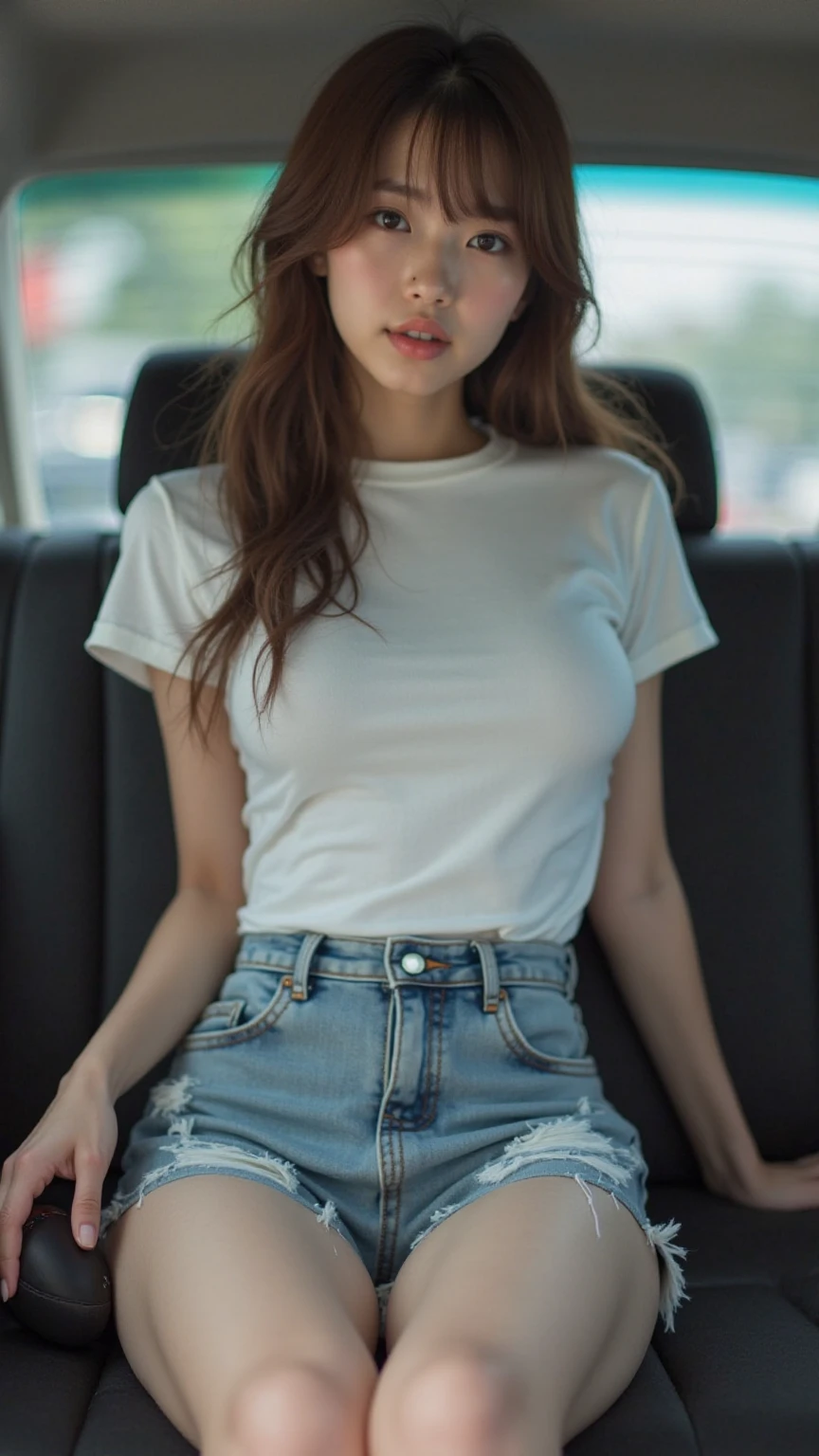 ulzzang-6500-v1.1, (Raw photo:1.2), (Photorealistic:1.4),RAW Photos,(Pictures of a 25-year-old woman: 1.1), (: 1.1), Inside the bus, (High Detail Skin: 1.0), (Self-Righteous Smile: 0.9), Detailed Eyes, 8K UHD, DSLR, Soft Lighting, Top Quality, Film Grain, Fujifilm XT3, ( Wearing Tops and Skirts: 1.0), (Geek Style: 1.0, Medium Hair, Braided Hair, (Straight Hair: 1.0), (Brown Hair: 1.1), (Oily Hair: 0.8), (Makeup: 0.1), (British Women: 1.0)