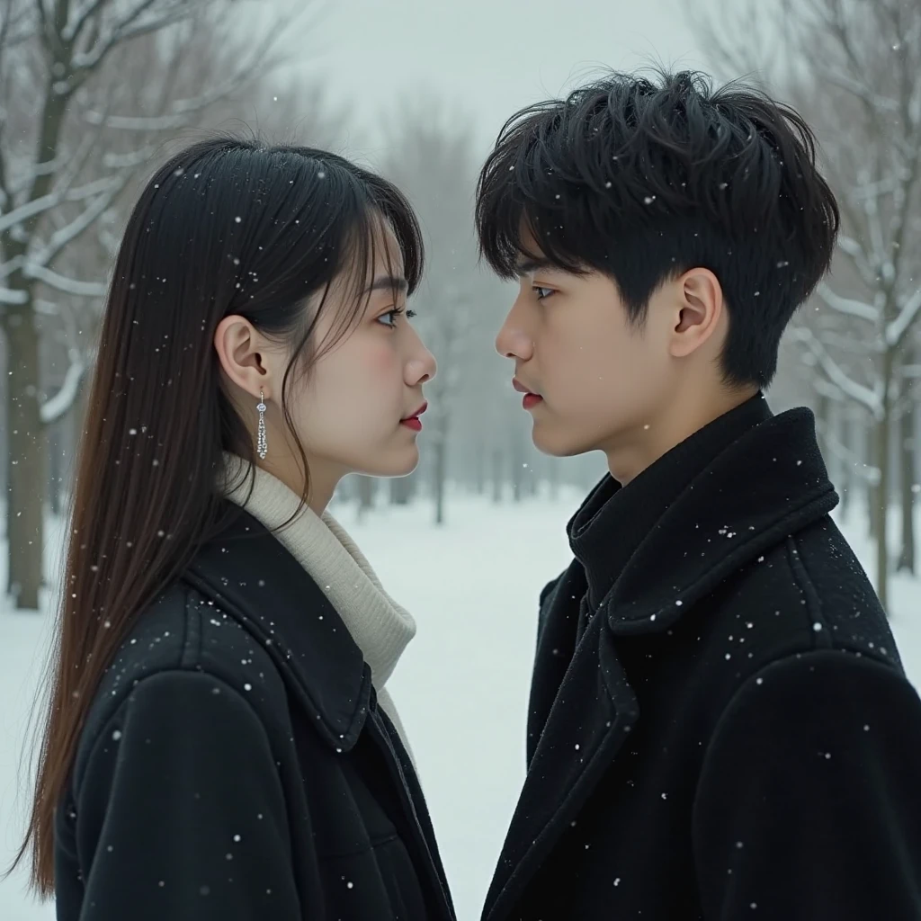 Man kissing a woman in the snow with a hat, Bae Suzy, beijando juntos fofos, Ulzzang, Jinyoung Canela, (neve), foto do perfil, Nevando, Ji-Min, 1 1 1 1, jia, Sha Xi, na neve, frio, Kim Siwoo, hot, por, beijo lindo, Sakimichan, Lovely couple
