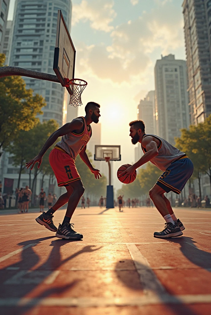 Messi play basketball and Ronaldo 