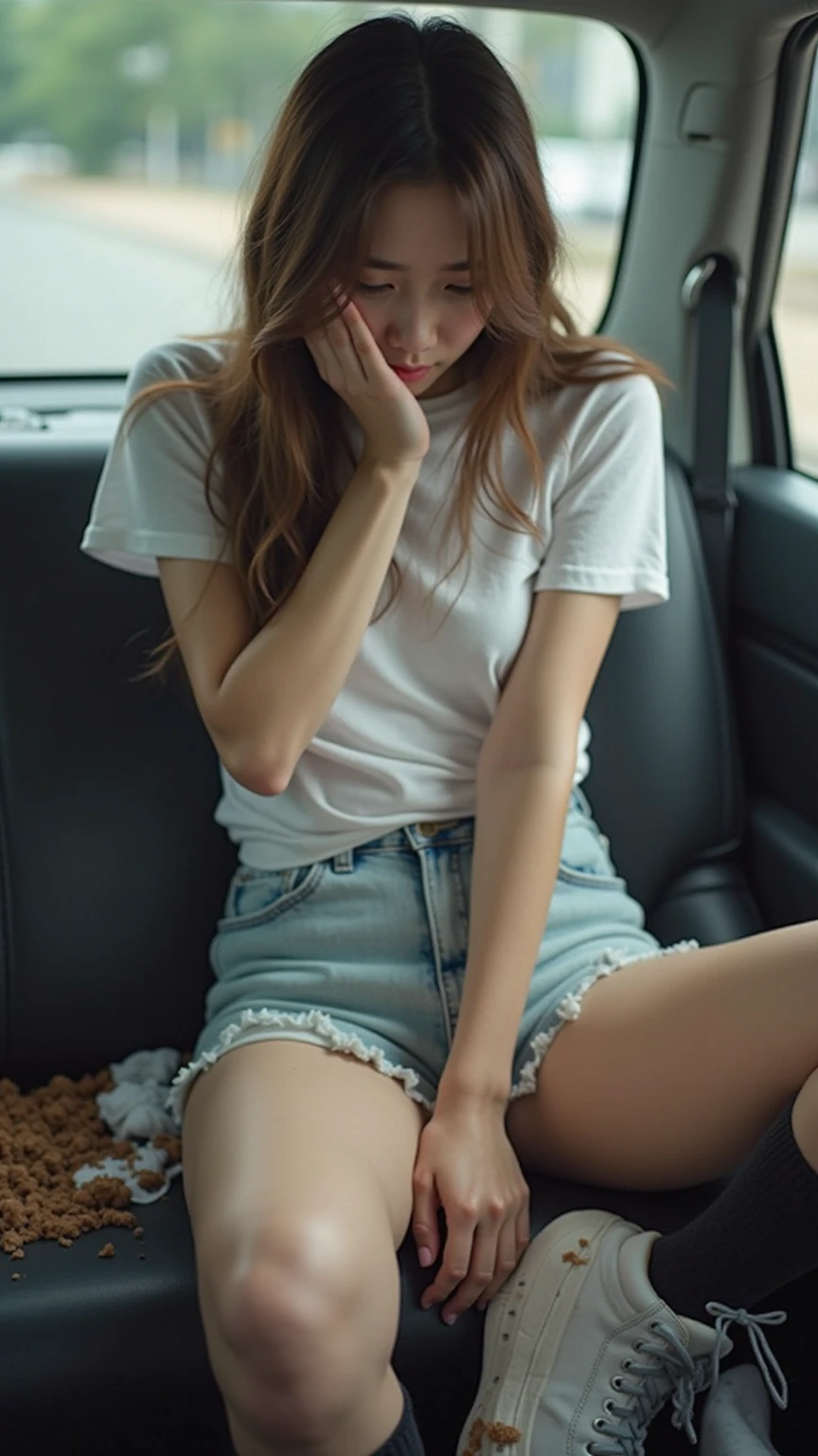 sitting in car