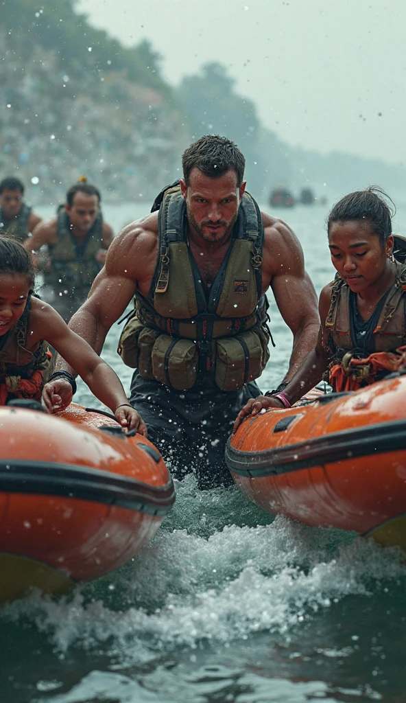 Create a thamnail picture that the men saving a small girl from water
