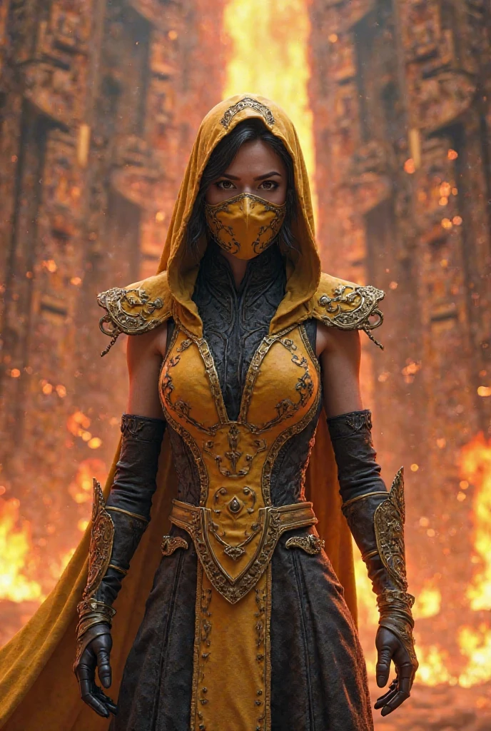 Oracle of the Ochre Oasis, Adoptable, Cannibal, new attitude, Highly Detailed, in a cinematic matrix style, concept art, artstation