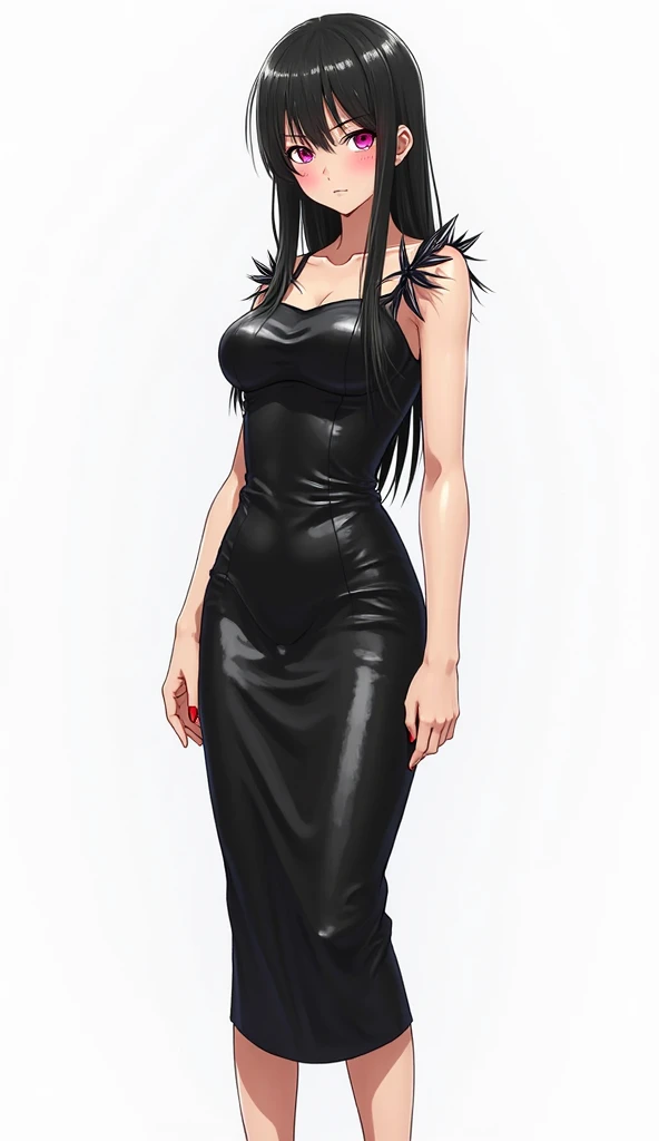 long cool woman in a black dress