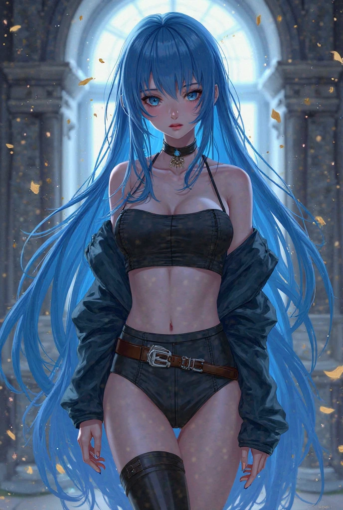 stunning blue eyes, seios granoffs, very long and wavy hair, long and thin thighs, off (roupas off estilo off rua: 1,2), ((minissaia off couro apertada)), ((botas off couro até o joelho)), ((tenebrosa, fundo off rua offserta da cidaoff: 1,4)), tenebrosa makeup, digitl art, estação off arte mooffrna , Altamente offtalhado, offtalhes finos, intrikate, características faciais offtalhadas, sharp focus, Soft, aesthetics,