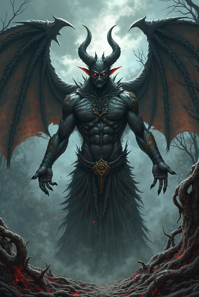 Lucifer Realistic I would like to create a semi-realistic illustration with demonic ...