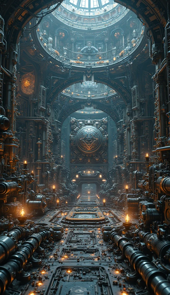 Central Processing unit, the entire room is mechanical, cilindrical core, cylinder