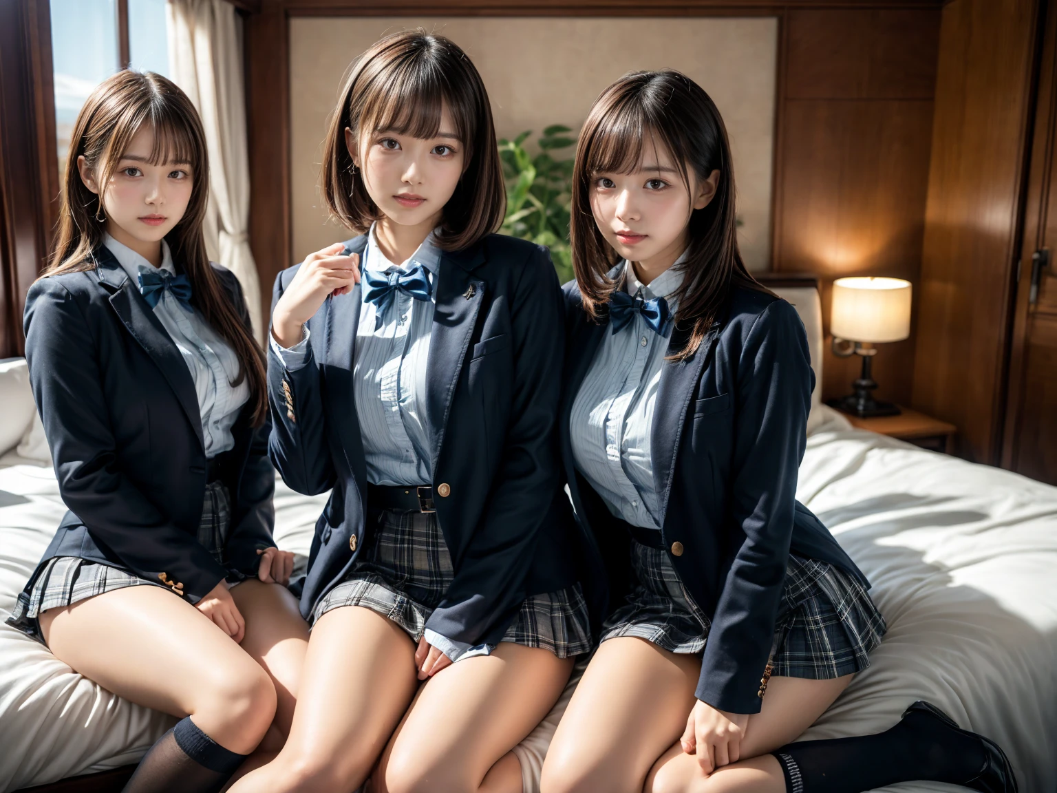 8k, RAW portrait (japanese woman),masterpiece、Photoreal:1.3、realistic, ultra high resolution, highest quality, real life photos ,( in the evening :1.1),
((((2 girls:1.5)))), (((Two girls showing off their panties in the room)))、(cute face:1.3)、日本の2 girls,((two Japanese junior high school girls))、((2 real junior high school girls))、((Japanese junior high school uniform:1.6))、 blonde,slender body,、in the room、
big, beautiful, fine eyes, black hair,(Depth of written boundary:1.3)、 ((dark brown eyes:1.2))、(realistic skin texture:1.3)、(An immersive atmosphere:0.8、chiaroscuro:1.2) 、(look viewer:1.3)、((embarrassing))、((red cheeks:1.3))、((from belowの天井:1.2))、(smile:1.2)、((wearing very small panties))、((panty shot))、((woman rolling up her skirt))、((from below:1.15))、((Close up on crotch:1.49))、((panty shot))、((spread your legs to the side:1.4))、(silk panties:1.4)