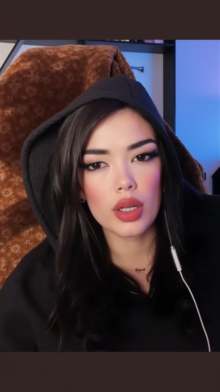 a woman in a white fluffy hat, covering her mouth with her hands, very soft photo, purple lighting photo from a promo shoot, profile pic, purple neon, with neon lights, purple filter, holiday vibe, neon vibes, 8K, Top Quality, Intricate Details, Ultra Detail, Ultra High Resolution, Cinematic, Photorealistic, Perfect, Perfect skin, Perfect face, Perfect body, Masterpiece, Art, Beauty, black straight hair, breast, looking at the camera, siren eyes