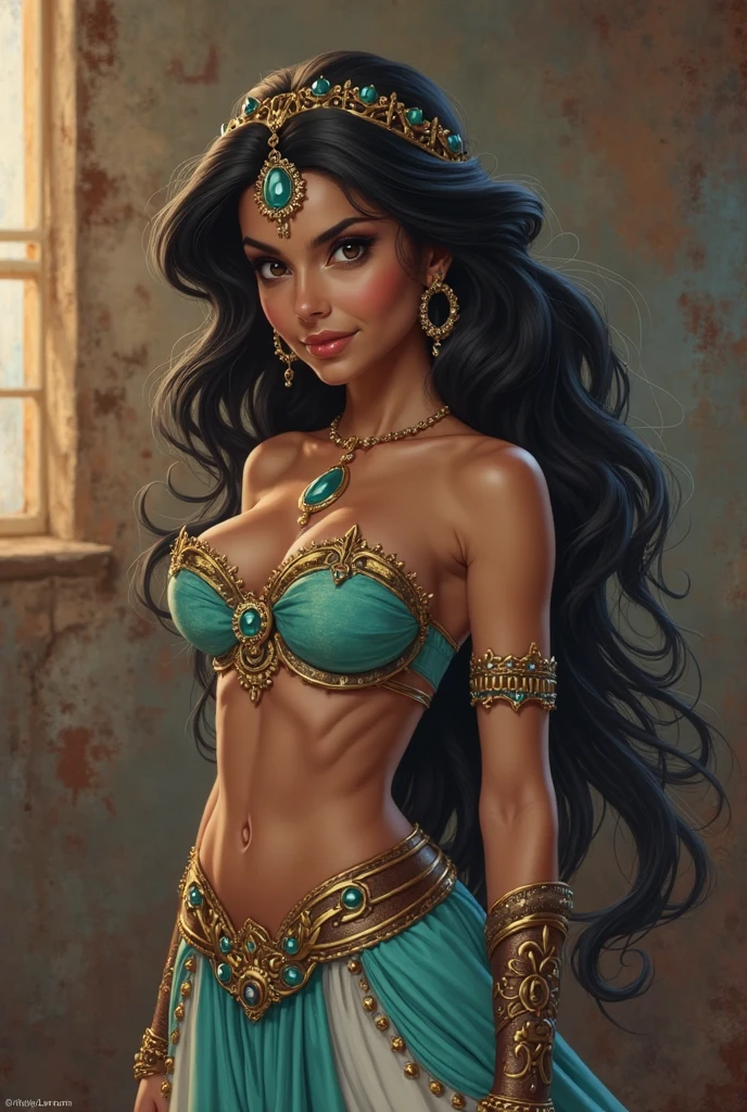 desiree_danny_phantom,solo,long_black_hair,(hair_covering_one_eye:1.2),(green_skin:1.3),thigh_gap BREAK [SEP],
bare_shoulder,sleeves_off_shoulder,light_blue_tubetop,ornate_light_blue_tubetop BREAK [SEP],
(veloptuous, revealed cleavage,exposed large breasts,navel,colarbone,covered nipples:1.1) BREAK [SEP],
(ambient lighting:1.1),(ultra realistic,32k,RAW photo:1.1),(high detailed skin:1.1),8k uhd,dslr BREAK [SEP],
high quality,film grain,(shiny glossy translucent clothing:1.1) BREAK [SEP],
full shot,looking at viewer seductively,flirty smile,hand under chin,naughty face,simple background,(insanely detailed,best quality,masterpiece,photorealistic:1.3),