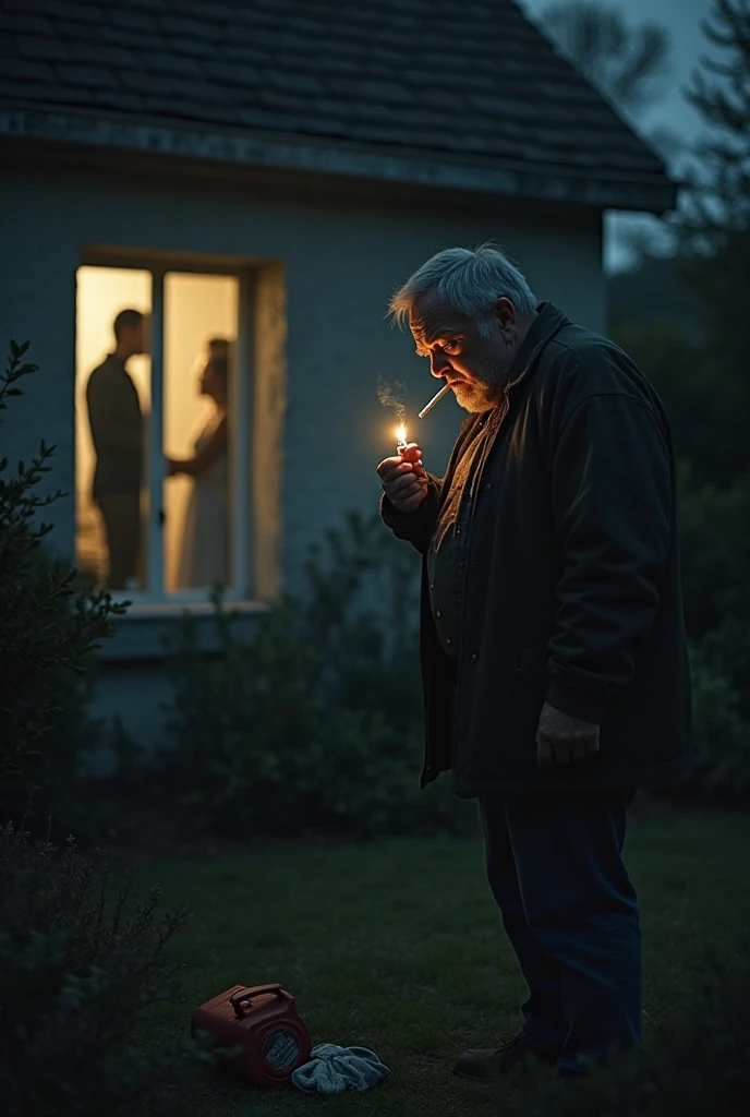 In the scene , a middle-aged man , with a desolate expression and eyes ...