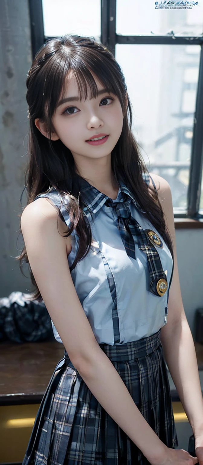 (masterpiece:1.2, highest quality), (realistic, photorealistic:1.4), beautiful illustrations, (natural side lighting, movie lighting), Depth of written boundary,
looking at the viewer, Front view, 1 girl, English, high school girl, 18 years old, perfect face, Cute symmetrical face, shiny skin, open legs,
(bob hair:1.7,blonde), asymmetrical bangs, Big eyes, droopy eyes, long eyelashes chest), thin,
beautiful hair, beautiful face, fine and beautiful eyes, beautiful clavicle, beautiful body, beautiful breasts, beautiful thighs, beautiful feet, beautiful fingers,
((fine fabric texture, brown knit vest, short sleeve white collar shirt, navy pleated skirt, Navy bow tie)),
(beautiful scenery), evening, (Inside the flower shop), Are standing, (smile, Upper grade, open your mouth), (((skirt lift, sexy_panties, genitals visible))), full body shot, dark blue socks,