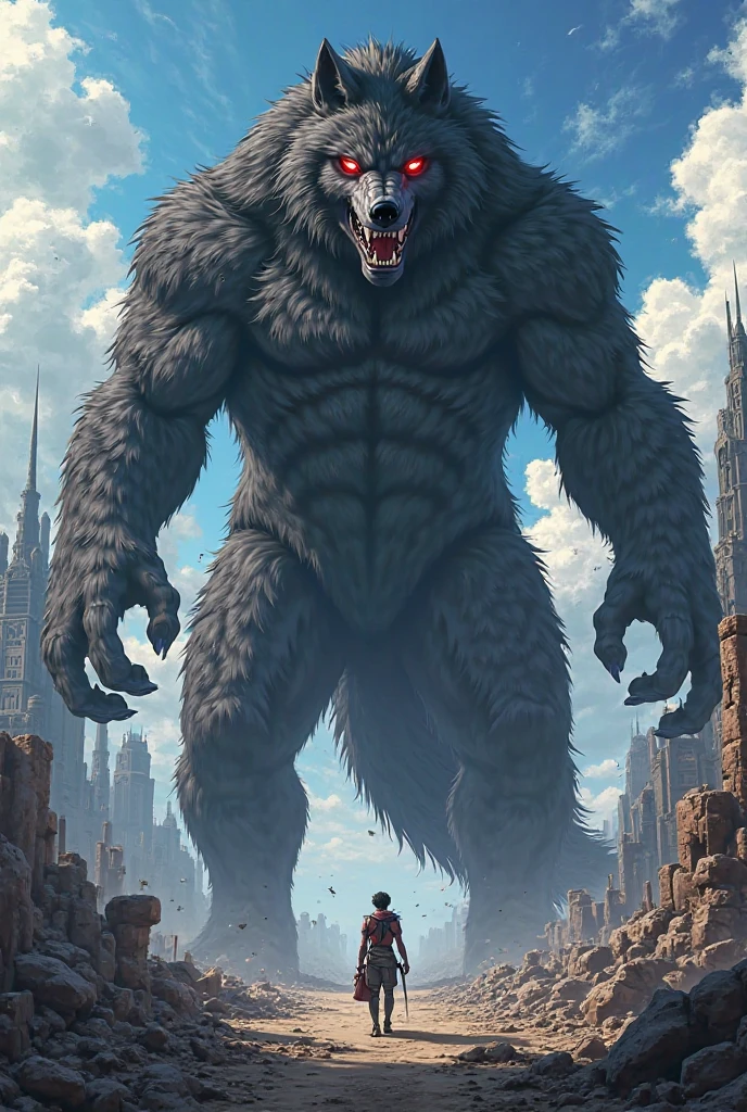 Helluva Boss, Loona, Anthro, furry, wolf, anime style, giantess, mega, macro, looming, feet, paws