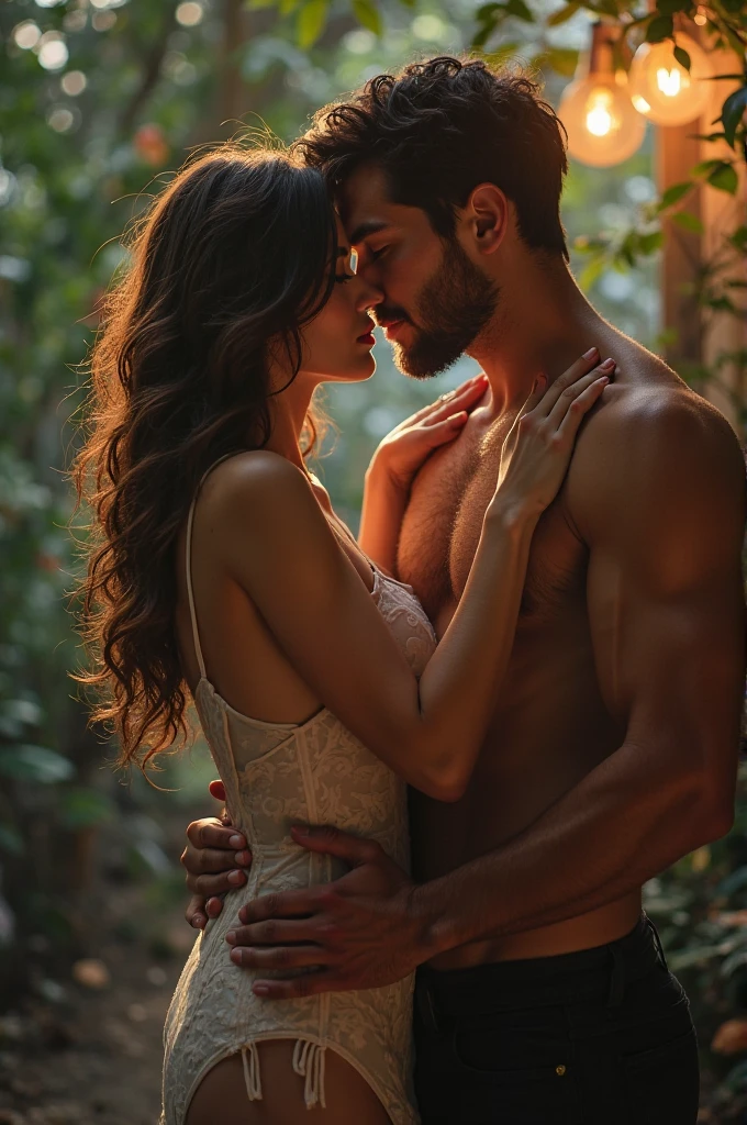 Couple,Hot asian woman, sexy dress,with white man, tall, muscular,outdoor