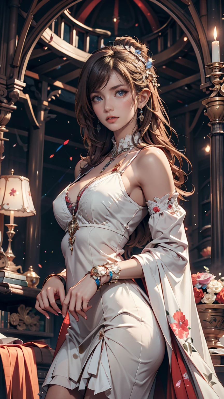 One person, alone, Highest quality, masterpiece , Ruby Hoshino, hair ornaments, Shining Eyes, Stars in my eyes, (Star in the right eye:1), (dress:1.4), (Concert 1), On Stage,