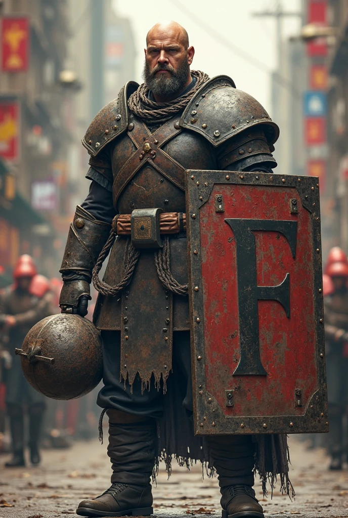warrior, full armor,blood on clothes,full body, masterpiece, idolmaster, source request, looking at viewer, against wall, red_wall