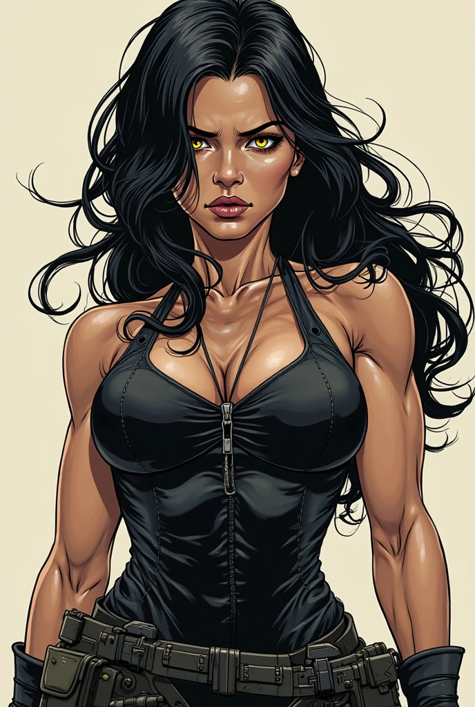 Artistic image of Carmen Electra as a comic book character, busty, beautiful, black fur, big breasts, Background of a bedroom, by Luis Royo, Boris Vallejo, Frank Frazetta, J. Scott Campbell, extreme focus, sharp details, sexy, shiny skin, sexy, naughty, dynamic pose, back view, show your butt