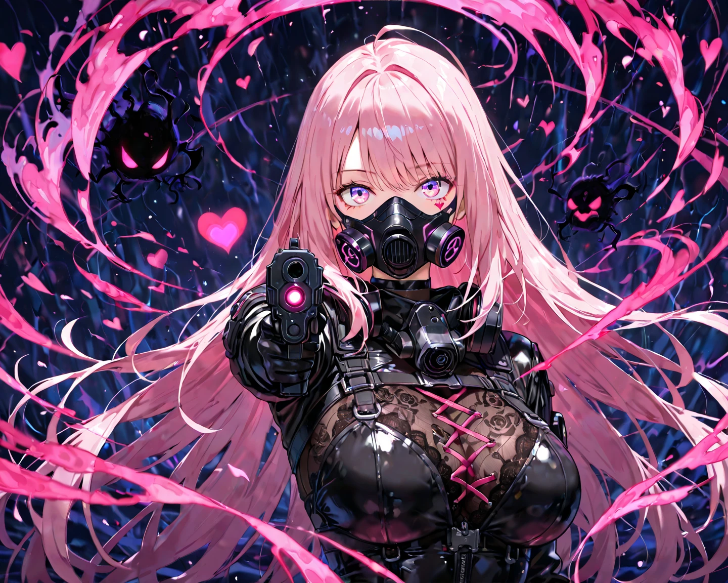 (((Full body latex bondage suit))),(((masterpiece, Highest quality))),(((alone:1.2))),(((One Girl:1.2))),32K Wallpapers, Very detailed,(((((portfolio))))),(((((close))))),(((((Breast augmentation))))),((((More angles)))),(((highlight))),(((completion. Detailed face))),((((Very talented)))),(((((The most complex machine))))),(((Genius Mechanic))),((Overall colorful)),(((((Huge breasts,Browsing Caution,((BDSM)),((Ripped latex bondage)),Erect nipples,Transparent chest,Pink nipples,A woman experiencing orgasm,,grab penis with hand,Sweat coming out of penis,Realistic Face,Beautiful image quality,Woman having sex,Beautiful face,Beautiful eyes,