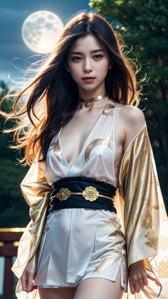 (Beautiful girl practicing various dance poses in a flower field: 1.2), (Hanfu, tang style outfits, White up the mountain, Multi-coloured chest PO skirt, Yellow belt), Infrared photography, Graphic design, poster for, fine art, vivd colour, 1.4x realism,hyper HD,Textured skin,(anatomy correct,Accurate and perfect Korean female face,Golden ratio), Sky Wind 1