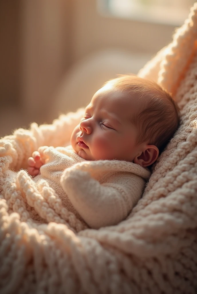 New born baby in cradle