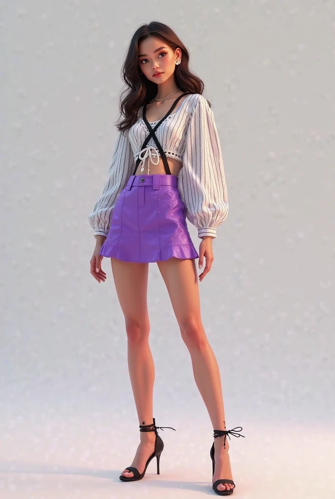 (((best quality))),(((ultra detailed))),(((masterpiece))),illustration,((a beautiful girl,solo)),(shoulder length straight hair:1.2),((slim,thin)),((small breasts,flat chest,claviclis,navel)),(blue short-sleeved white shirt:1.5),(blue mini-skirt:1.3),(slender legs:1.2),(sneakers:1.3),(standing:1.3),(on the stage:1.3),((outside a shopping mall, at the entrance of a beer promotional event)),((surrounded by crowded crowds)),((hair and skirt fluttering in the air)),expressive eyes,infectious smile,the stage adorned with colorful decorations,vibrant atmosphere,(night scene:1.3),(from front:1.3),(arms behind back:1.3),(full body:1.3),