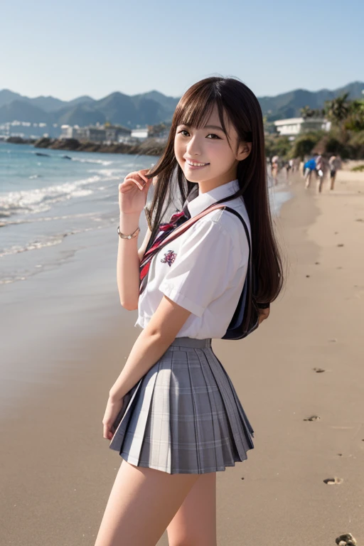 masterpiece, high quality best quality,1girl, bangs, beach, blue_sky, blush, bow, breasts, checkered, checkered_shirt, checkered_skirt, cloud, cloudy_sky, collarbone, day, envelope, giving, grass, hair_bow, heart, holding, holding_letter, horizon, incoming_gift, kazami_yuuka, leaning_forward, lens_flare, letter, light_rays, long_hair, looking_at_viewer, love_letter, mountain, mountainous_horizon, ocean, outdoors, plaid, plaid_background, plaid_bikini, plaid_bow, plaid_bowtie, plaid_bra, plaid_dress, plaid_headwear, plaid_jacket, plaid_legwear, plaid_necktie, plaid_neckwear, plaid_panties, plaid_pants, plaid_ribbon, plaid_scarf, plaid_shirt, plaid_skirt, plaid_vest, pov, shirt, skirt, sky, smile, solo, sun, sunbeam, sunlight, tree, unmoving_pattern