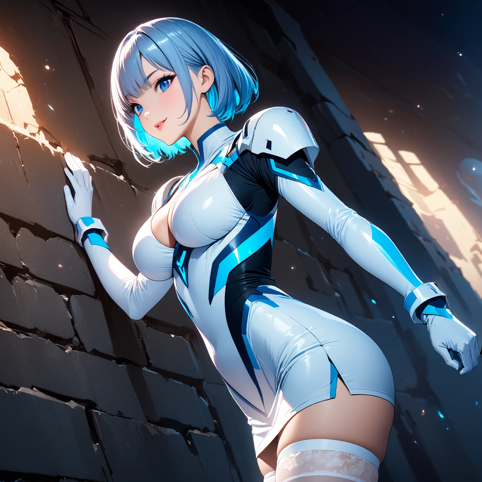 (1 girl, solo,white hair, sharp face, (blue and red eyes), hair between eyes, dynamic angle), cat girl,short hair, xenoblade, (((heterochromia))),cat ears, freckles,
