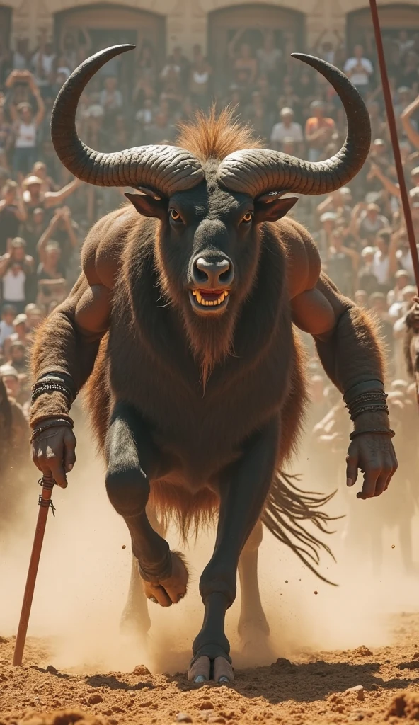 Minotaur, a monstrous creature with the body of a man and the head of a bull