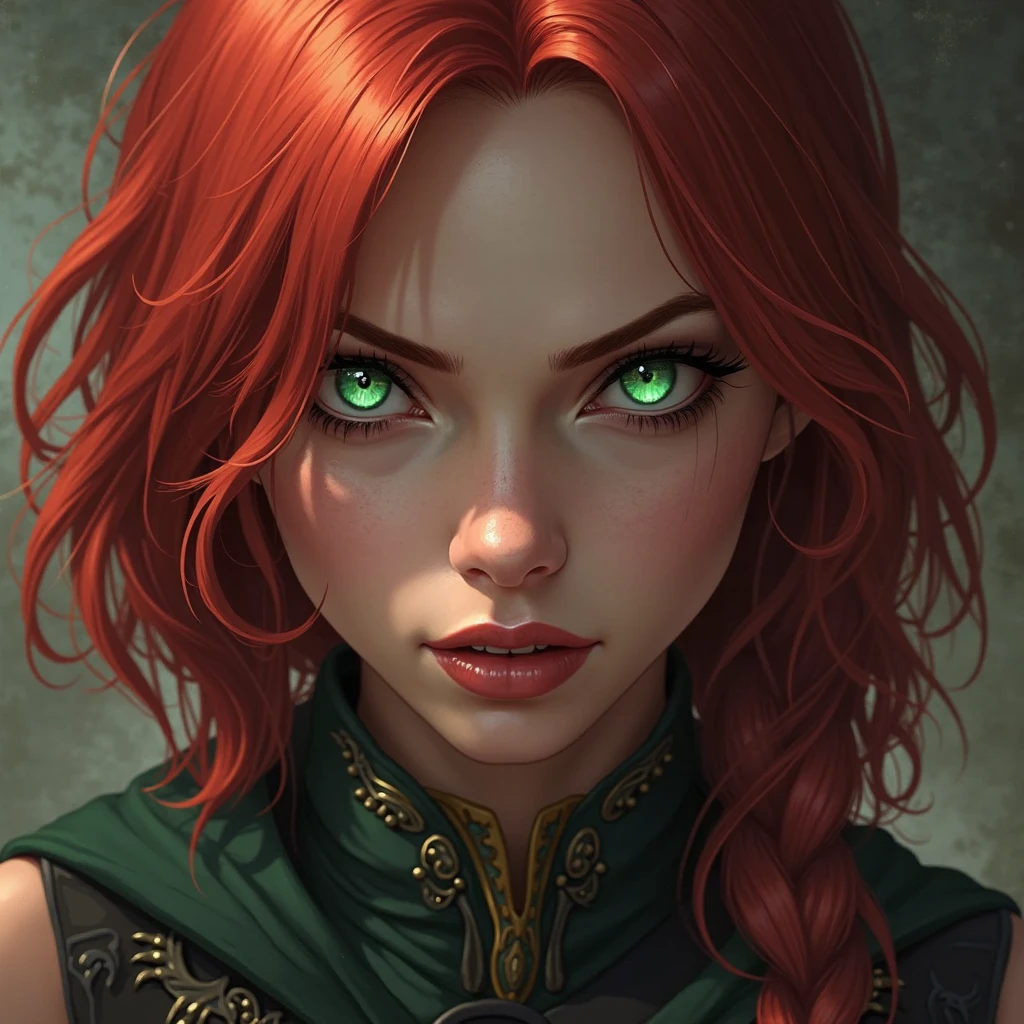 man, adult, young, long ears, red hair, green eyes, freckles, medieval fantasy