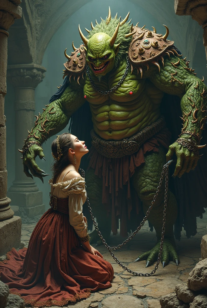 medium close up shot, faceless male, ((correct anatomy)), sad, back view, medieval hallway, (((day))), small female, big anthro, big male, (ultra detailed), a beautiful and detailed full size portrait of a female anthro adult human (naked, cum in vagina) knight dress, (((khls woman))) getting a blowjob by a giant anthro dragon, wearing a cape, wearing a crown, after ex, scalie, beast, standing, ears, after cum,  looking at penis, voluptuous, thick penis, glowing eyes, reptile penetrating human, dominating male, nipples, smaller female, anthro on human, non-mammal breasts, big body, sexy body, goddess, wide hips, kenket, Ross Tran,ruan jia, trending on artstation,foxovh, cenematic lighting, detailed background, detailed eye, big penis, big balls, big_dom_small_sub, blowjob, full body,
