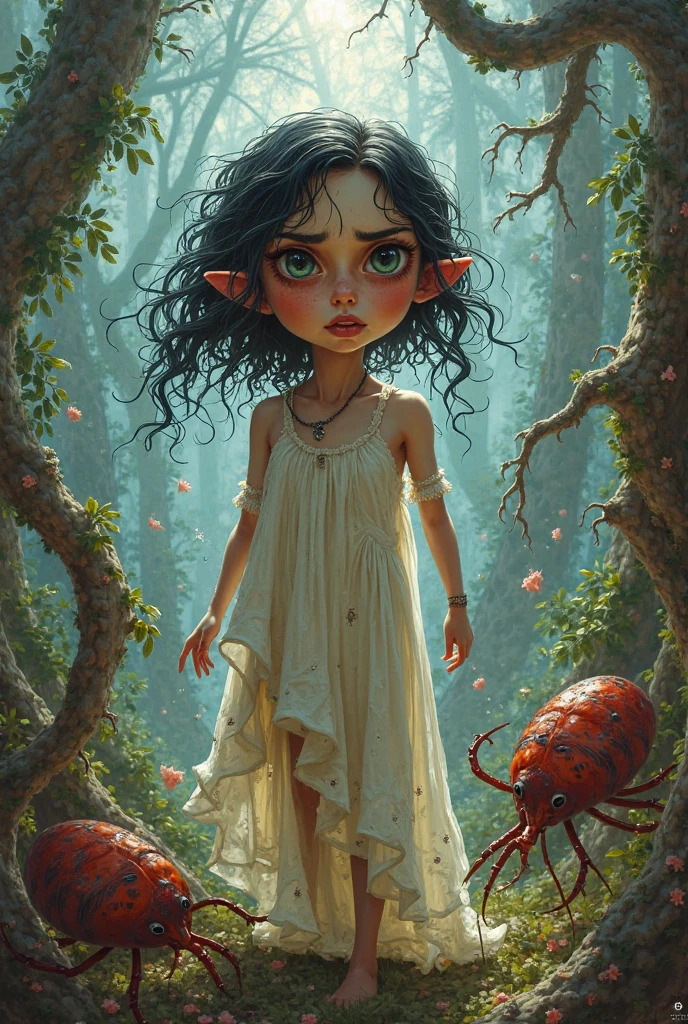 Giant Creature and a girl, oil painting, surrealism, vibrant colors, dreamlike atmosphere, intense lighting, majestic in scale, delicate textures, detailed facial expressions, flowing hair, ethereal glow, mysterious shadows, fantastical elements, high contrast, masterful brushstrokes, emotional connection between the girl and the creature, awe-inspiring, otherworldly scenery, hauntingly beautiful, evokes a sense of wonder, ethereal beauty, cinematic composition, dynamic movement of the girl, captivating narrative, enchanting, atmospheric perspective. (best quality, 4k, highres:1.2), ultra-detailed, (realistic:1.37), HDR, vivid colors, studio lighting, bokeh