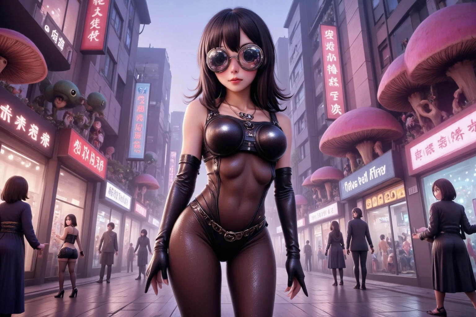 score_9, score_8_up, score_7_up, realistic lighting, detailed background, night, rain, background: city street,
1 girl, detailed eyes, fit and slim, parted lips, dynamic pose,
Zyrca, Blue skin, elf, purple eyes, short black hair,choker, sweat,
bodycon, crop top, fishnets, thong, fingerless elbow gloves, cheetah print bra, microskirt, underboob, neon color,
sm0k3, cigarette,
