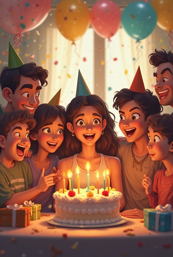 I need a birthday scene with a text that says Happy Birthday Cinthya Berrones