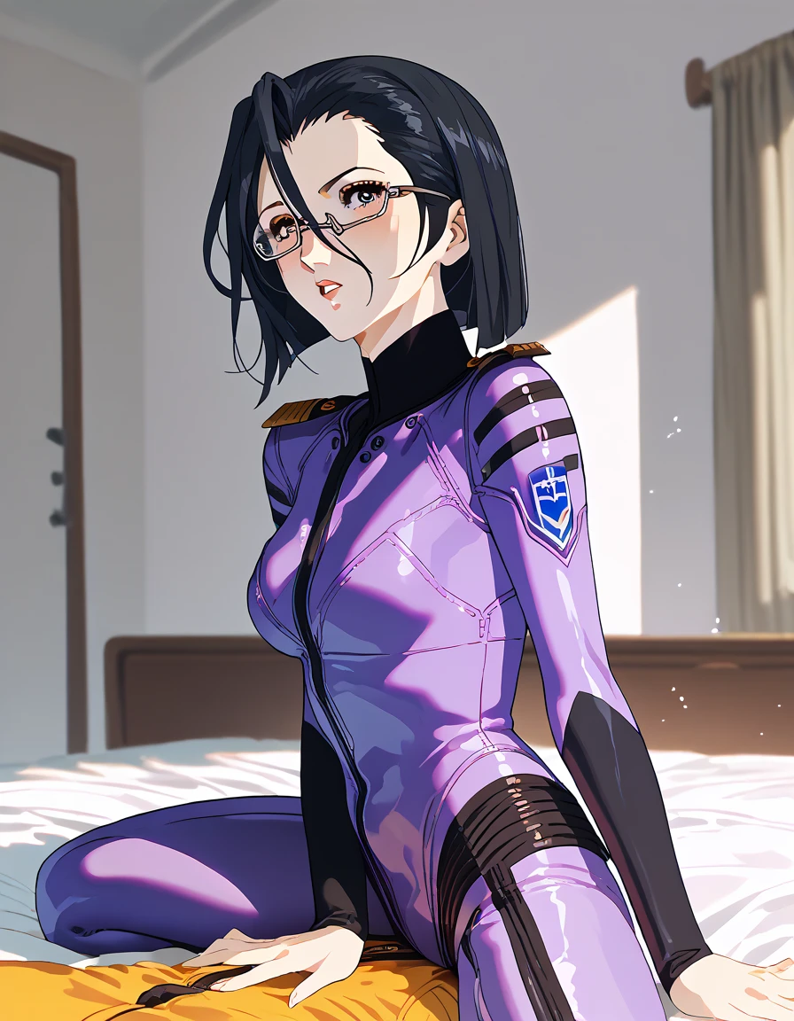 (masterpiece:1.2, highest quality), (Realistic, photoRealistic:1.4), Beautiful illustrations, (Natural Side Lighting, Cinema Lighting), avert your eyes, (Cowboy Shot), 2 girls, Grid Girls, 40 years old, (((Mature Woman))), (Beautiful anime faces), Japanese, Perfect Face, Perfect Anatomy, Symmetrical cute face, Shiny skin, Blunt bangs, (Intense glowing purple eyes:1.3), Beautiful Hair, Beautiful Face, Beautiful clavicle, Beautiful body, Beautiful breasts, Beautiful thighs, Beautiful legs, Beautiful fingers, (Perfect Face, Perfect Anatomy), (Two legs, Five Fingers), ((Grid Girls, Racing Suits, Race Queen Costume:1.3. Purple and black bodysuit with sponsor logos:1.3, Shiny arm covers:1.3, Shiny knee-high boots:1.3)), (Beautiful views), Written boundary depth,((Tall Woman, Slim figure, Firm breasts)), ((Hollow Gaze, Emotional erasure, Expressionless, brainwashing:1.3)), (Randomly changing pose:1.3), ((Wires and cables attached to head and circlet:1.5), (A large circlet containing a mind control device:1.5)),