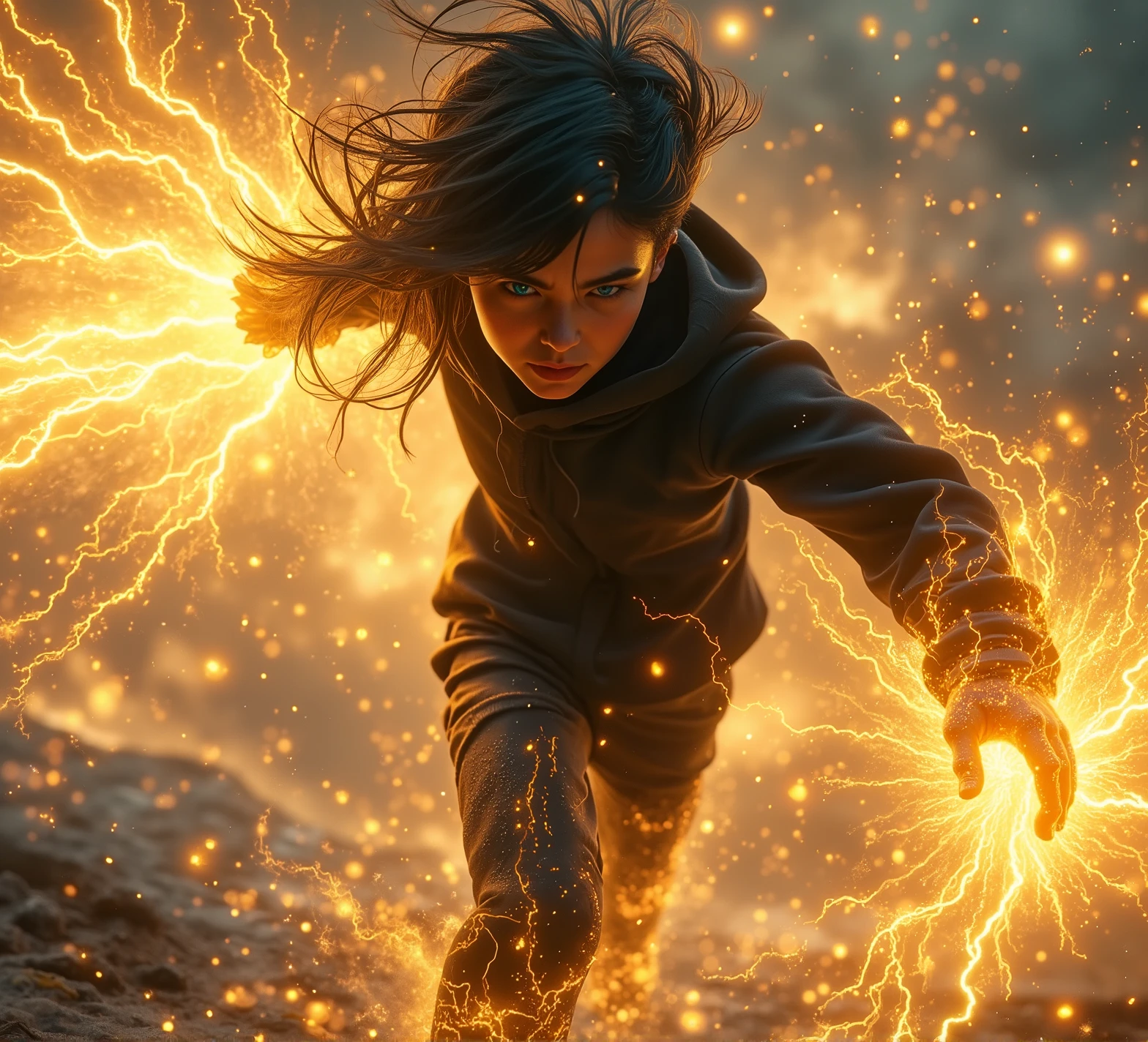 score_9, score_8_arriba, score_7_arriba, , score_chico flying sobre el cielo _flying, golden electricity, Heavens, Wind waves, flying, In wind, a _ young black-haired boy_ boy full of electric energy, flying en el cielo a, in the background a storm , hello they make while running_or skate.dementia, masterpiece, anatomically correct, Precise, Detail, quality, Heavens por todos lados y en su cuerpo , wearing a black sweatshirt, and black pants , bright and electric gold-colored eyes BLUE-EYED MAN WITH GOLD AND BLACK RAYS AROUND HIS BODY GESTURES LONG, STANDING GOLDEN HAIR, like Saiyan , GOLD SAIYAN and RED ELECTRIFIED BLOOD RED GOLD AND RED, your hair shines in gold and red, Shiny hair, golden light all over his body, powerful red-black aura all over his body_aura red black_todo su cuerpo está cubierto de un aura
a cortó la cabeza de un fantasma con la espada y el niño lleva un traje de superhéroe y el color de su espada es rojo con rayos
