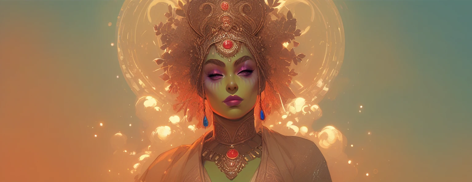 The girl should have three eyes, black eyes, dark complexion, spindle, long tongue, yellow saree