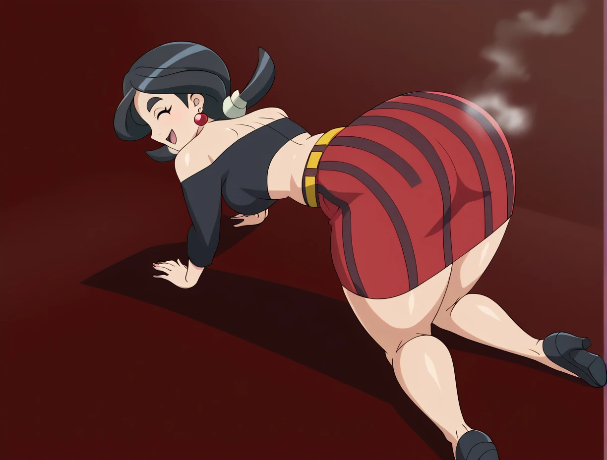score_9, score_8_up, score_7_up, source_anime,masterpiece,best quality,highres,absurdres,official art,official style,source_anime,anime screencap,anime coloring,megami magazine,anime,animated,explicit, solo, boa_hancock,long hair, black hair, earrings, dress, jewelry, large breasts, 1girl, solo, ass, anus, looking back, multicolored hair, white background, spread anus, looking at viewer, simple background, white hair, pussy, spread ass, stick out ass, black tights, grab ass, Spread ass, grab ass with hands,