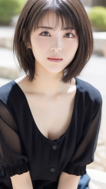 Beautiful girl gazing at the stars, (Highest quality:1.4), (Very detailed), (Very detailed美しい顔), (look up:1.6), Bathrobes, Great face and eyes, iris, Bob Hair, Black Hair, (Skinny body type:1.2), (Flat Chest:1.3), (Close-up of face:1.3), Night Sky, smile, (From the side:1.2), Smooth, Very detailed CG synthesis 8k wallpaper, High-resolution RAW color photos, Professional photography, Light, BackLight, dream-like, impressive, Written boundary depth