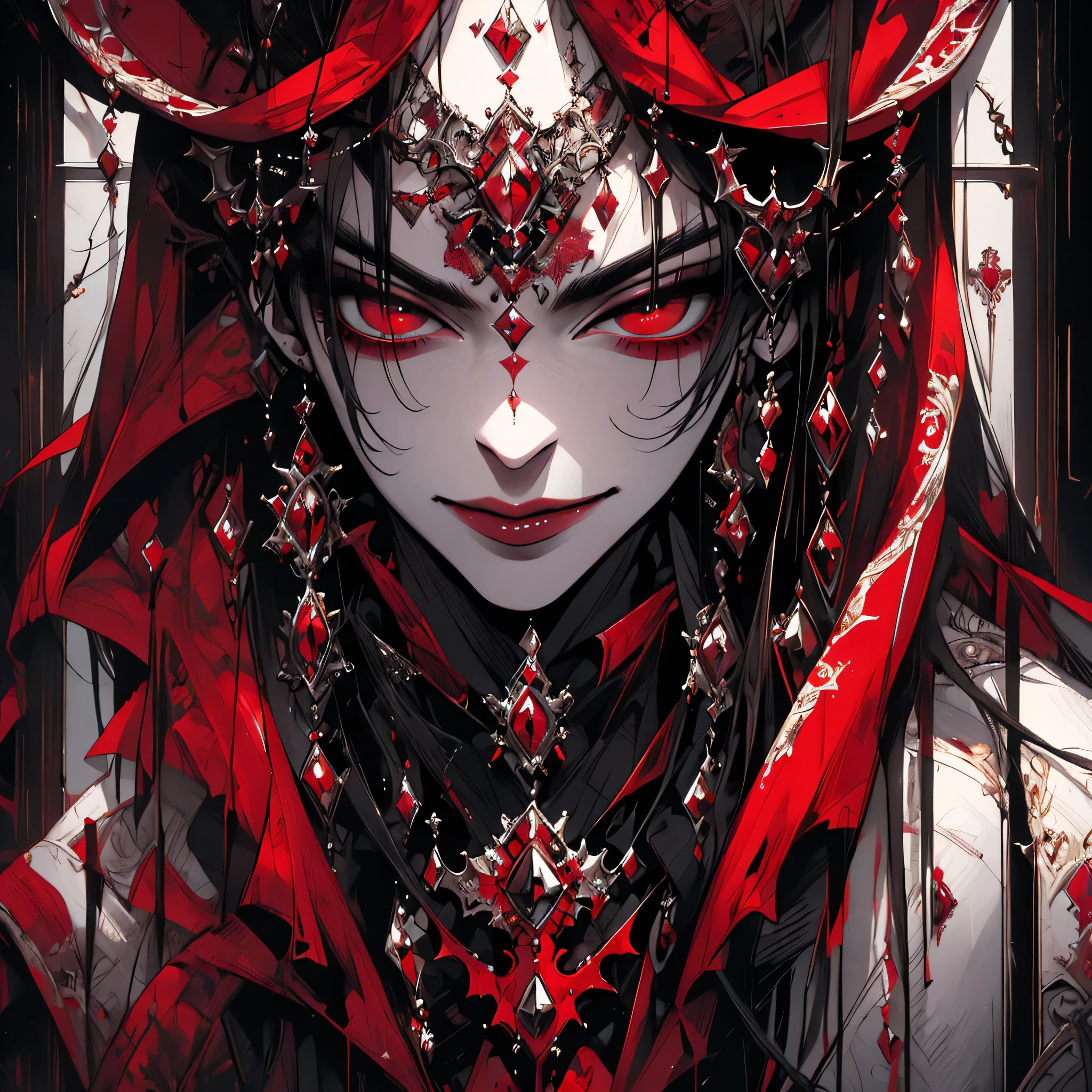 masterpiece, best quality, high quality, detailed, ultra detailed, hyper detailed, insanely detailed, exquisite, beautiful, Full-HD, 16K, highres, absurdres, vampire, handsome face, beautiful, banquet, black and red world, highest detail, highest quality, masterpiece