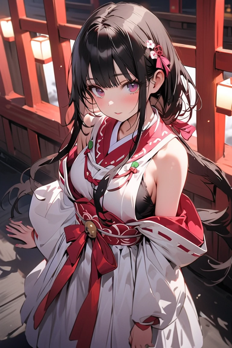 score_9, score_8_superior, score_7_superior, score_6_superior, score_5_superior, score_4_superior, BREAK、Highest quality:1.2、masterpiece、Highly detailed CG unit wallpaper、High resolution、BREAK、(((Perfect Anatomy、Unusually drawn faces and eyes、Very delicate face、Dance with your eyes closed:1.2)))、One Girl、Kagura Hallで舞を舞う女の子、Ancient Dance、Dance in a shrine maiden costume、Kagura Hall、temple、Dance of Silence、Wabi-sabi art、Simple color tones、Close your eyes and dance