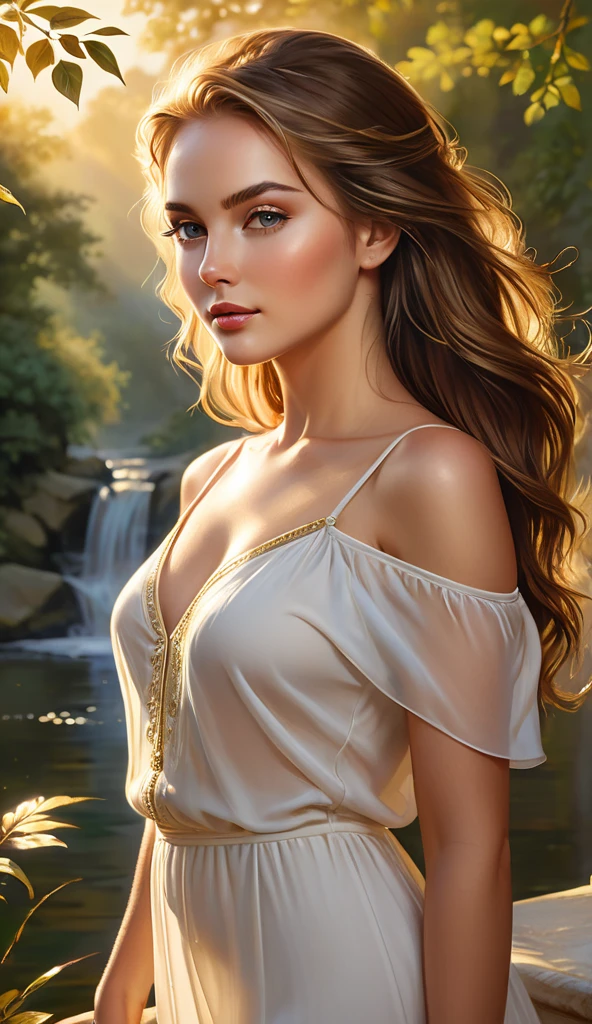 (GeGe:1.9), (woman), (brunette:1.5), (brown eyes), (freckles:1.9), 

40 years old woman sitting on the grass in a flowery meadow, at sunset ,No Bra, No Panties, pubic hair, detailed pubic hair, detailed labia, detailed clitoris, large breasts, shining skin, dramatic lighting, pin up style, sexy, light flowery skirt, up skirt, flowing skirt,  colorful, sheer white halter top, sideboob , masterpieces, illustrated, shining skin, detailed face, large breast. tight body. 