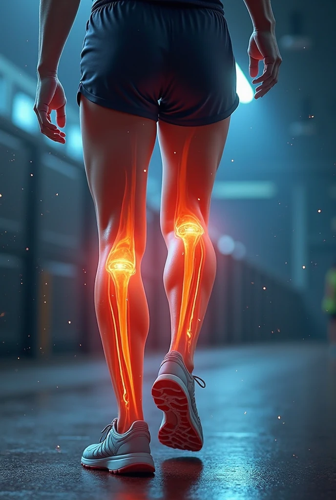 man in drawing feeling pain in leg muscle
