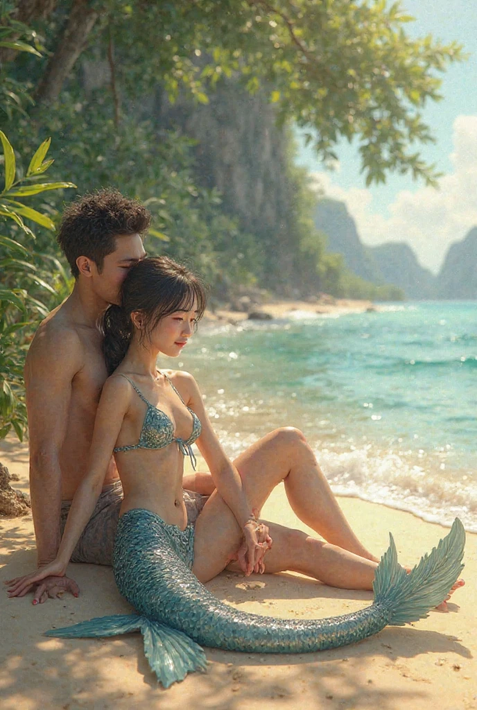 ((masterpiece,best quality, detailed)), cowboy shot, (1girl:1.2), solo, (seductive smile:1.3), breasts, standing, looking at viewer, (sea:1.3),(starry sky:1.3) ,