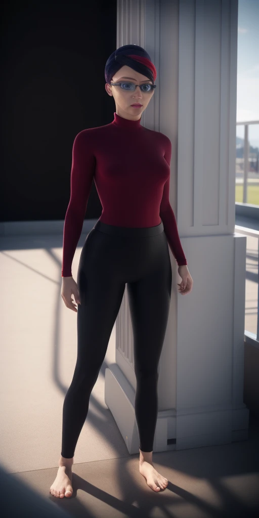 mature body, masterpiece, best quality, ultra-detailed, ultra high res, (photorealistic:1.4), raw photo, (realistic:0.2), CG, {4k|8k} HDR, perfect lighting, 1girl, solo, looking at viewer, outdoor, (snow, snowflakes), night, aurora sky, asymmetrical wavy long hair, (detailed oily skin, medium breasts:1), (detailed background :1.1), (full body:1.2), (full body:1.2), closed mouth, (((nipples, show vagina))), (((naked, nude, nudity))), NSFW, (((she wears tight flare pants, sport shoes and black gloves))), ((armpit)), (((headband))), (((pussy))), (((she wear choker necklace))), (((huge breasts))). ((long wavy hair)), (((ponytail)))