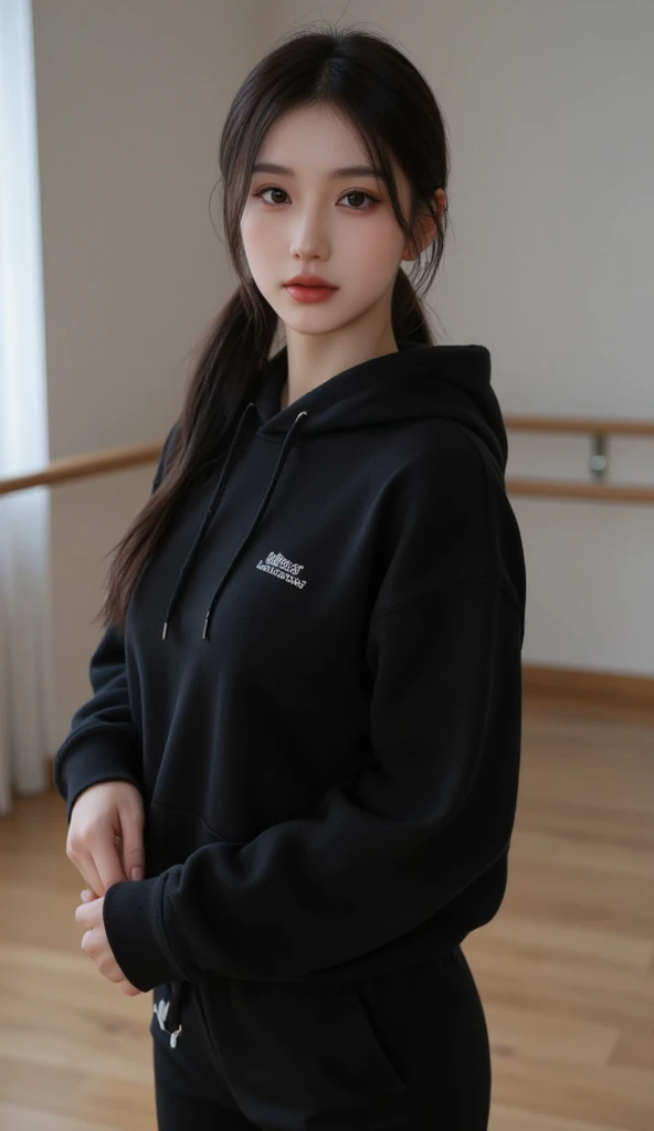woman, urban, streets, (day:1.1), RAW,(8k, best quality, masterpiece:1.2),(intricate details:1.4),(photorealistic:1.4),octane render, complex 3d render ultra detailed, studio soft light, rim light, vibrant details, ultra detailed, realistic skin texture, detailed face, beautiful detailed eyes, extremely detailed CG unity 8k wallpaper, makeup, (detailed background:1.2), (cowboy shot:1.2),(hip),(perfect anatomy:1.2),(black hoodie, long jeans:1.2),